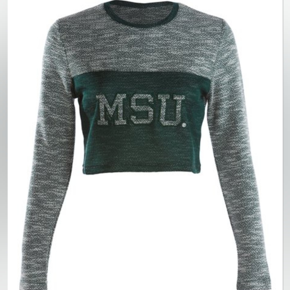 NWT Michigan State University Spartan Terry Crop Top